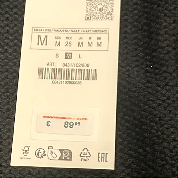 Zara Black, White, & Gold  Sequin Open Front Cardigan Size Medium NWT - Picture 6 of 9